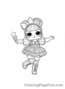 Lol Surprise coloring page - Diva dancing joyfully