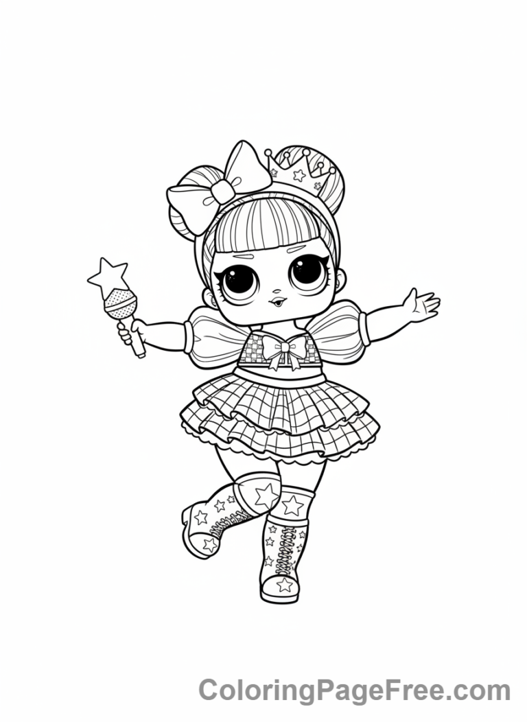 Lol Surprise coloring page - Diva dancing joyfully