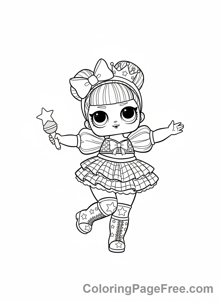 Lol Surprise coloring page - Diva dancing joyfully
