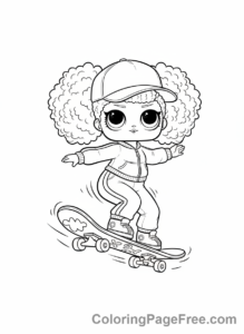 Lol Surprise coloring page - MC Swag skateboarding