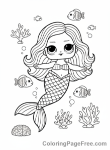 Lol Surprise coloring page - Merbaby swimming undersea