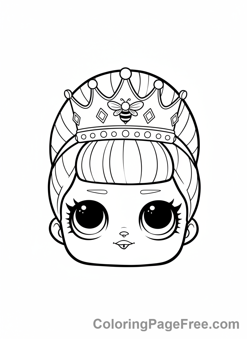 Lol Surprise coloring page - Queen Bee smiling face
