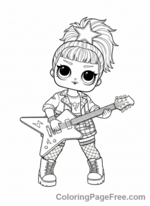 Lol Surprise coloring page - Rockers playing guitar
