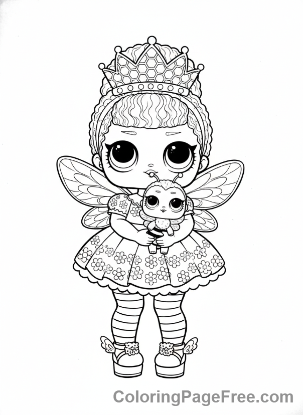 Lol Surprise coloring page - Royal Bee with pet