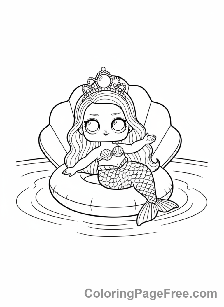 Lol Surprise coloring page - Splash Queen poolside