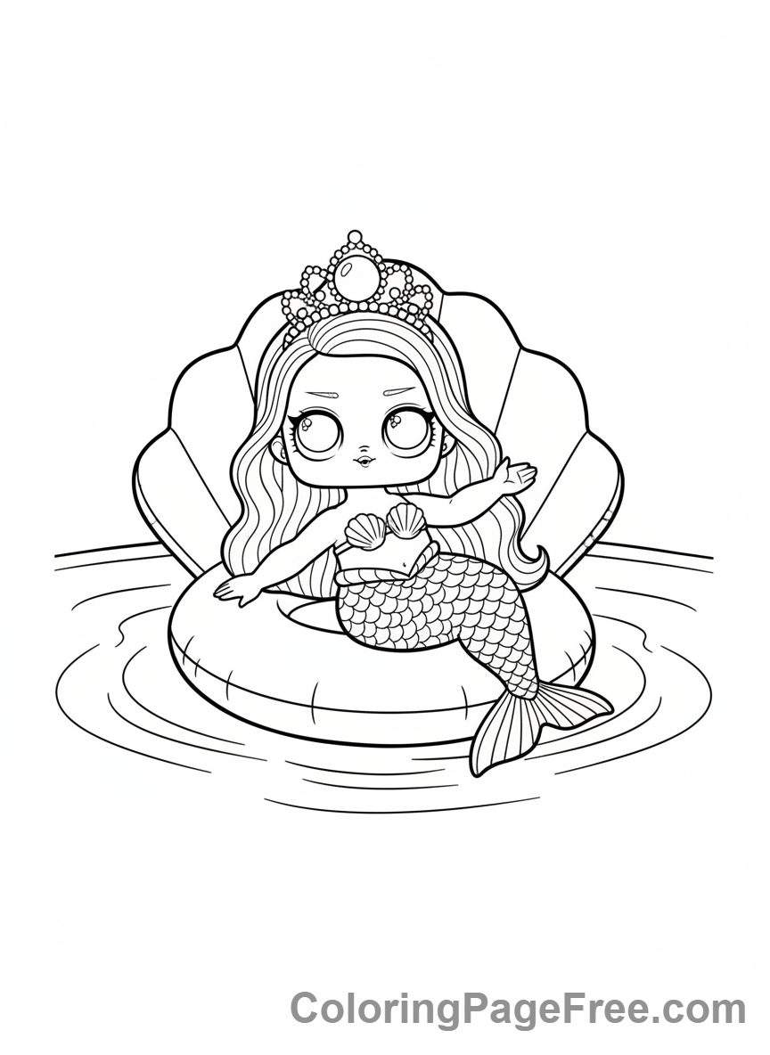 Lol Surprise coloring page - Splash Queen poolside