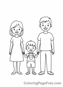 Love coloring page - Family holding hands