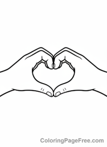 Love coloring page - Hands form heart