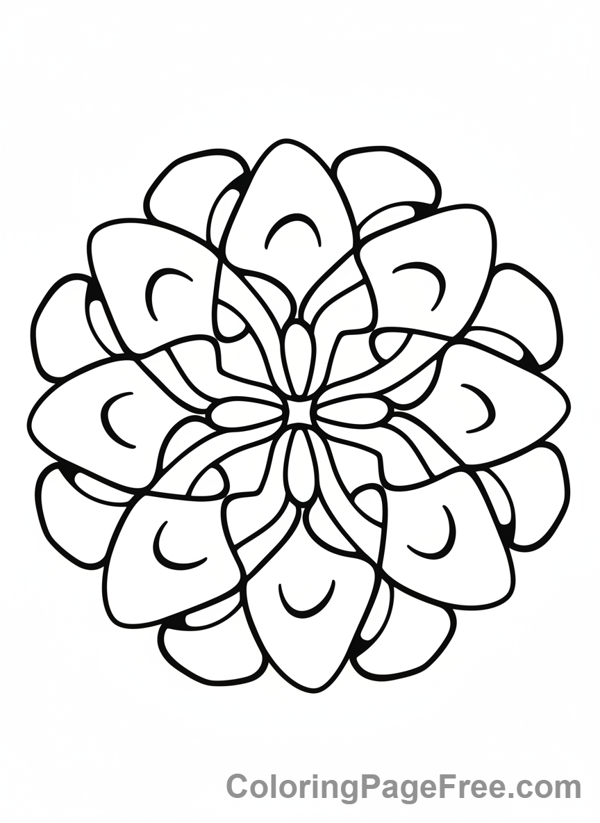 Mandalas coloring page - Abstract flowing mandala