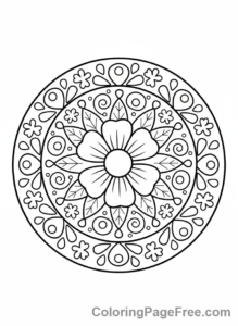Mandalas coloring page - Floral mandala bloom