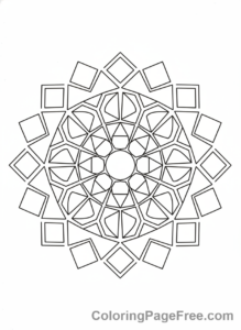 Mandalas coloring page - Geometric pattern mandala