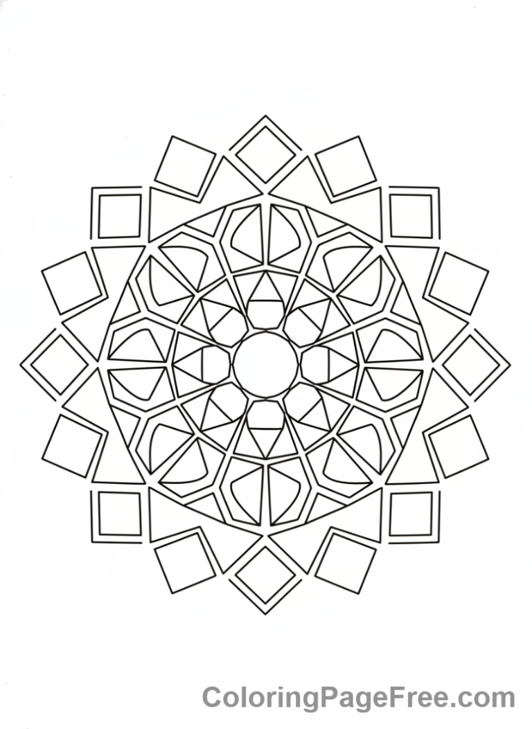 Mandalas coloring page - Geometric pattern mandala