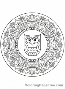 Mandalas coloring page - Owl mandala design