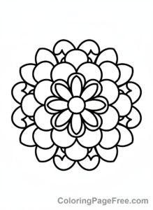 Mandalas coloring page - Simple beginner mandala