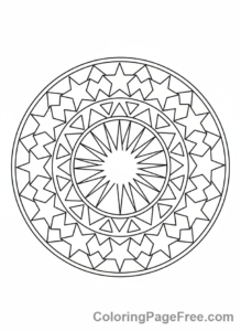 Mandalas coloring page - Starburst mandala pattern