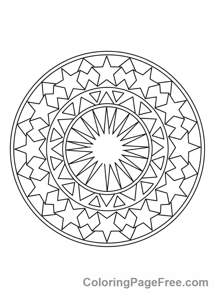 Mandalas coloring page - Starburst mandala pattern