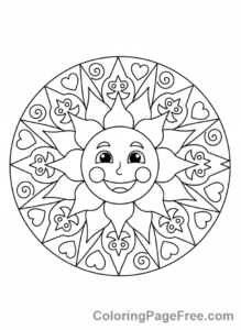 Mandalas coloring page - Sunny rays mandala