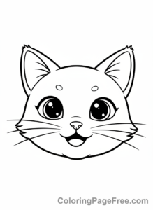 Manga coloring page - Cute manga cat eyes