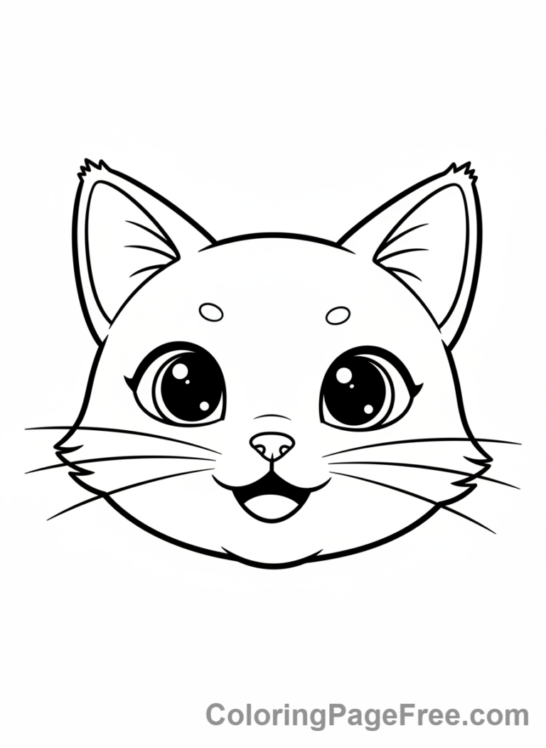 Manga coloring page - Cute manga cat eyes