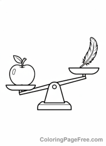 Math coloring page - Balance scale objects