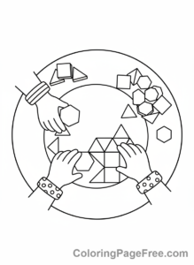Math coloring page - Creating patterns blocks
