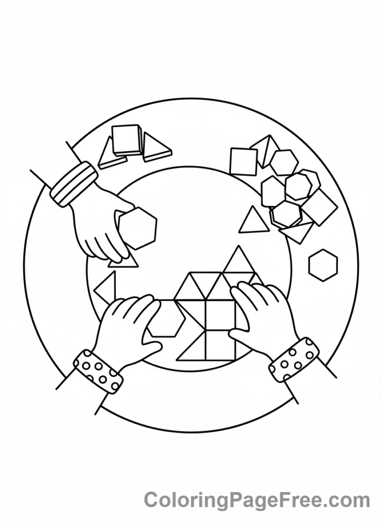 Math coloring page - Creating patterns blocks