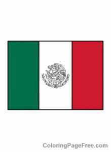 Mexican Flag coloring page - Mexican flag basic