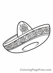 Mexican Flag coloring page - Sombrero flag design