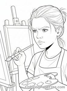 Middle School coloring page - Art Class Painting