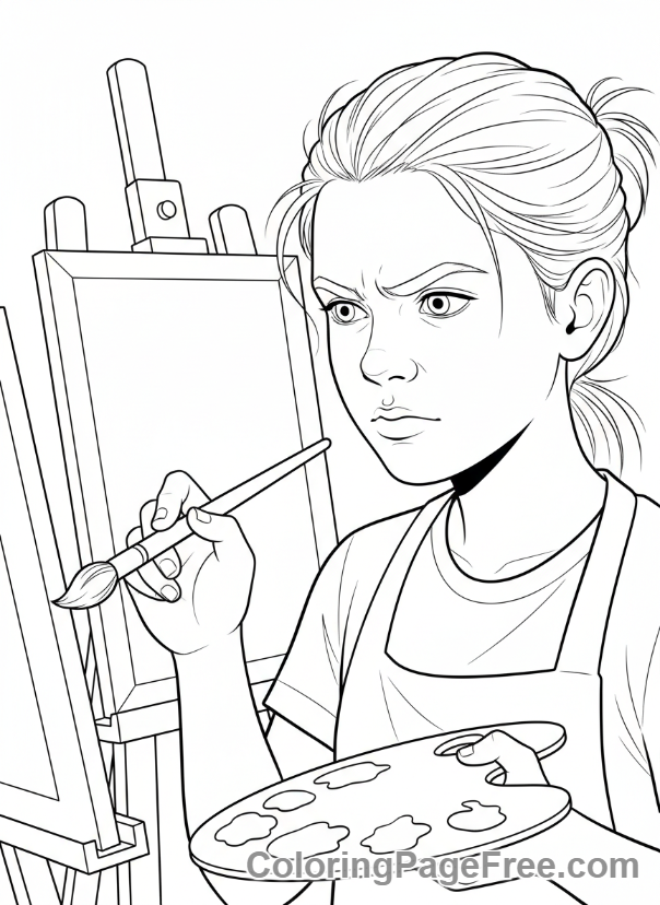 Middle School coloring page - Art Class Painting