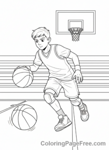 Middle School coloring page - Basketball Practice