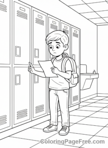 Middle School coloring page - First Day Jitters