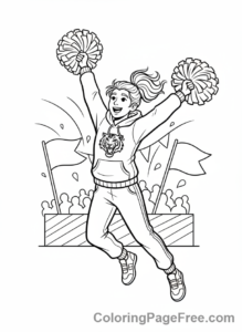Middle School coloring page - Pep Rally Cheer