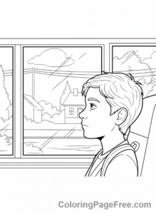 Middle School coloring page - School Bus Window