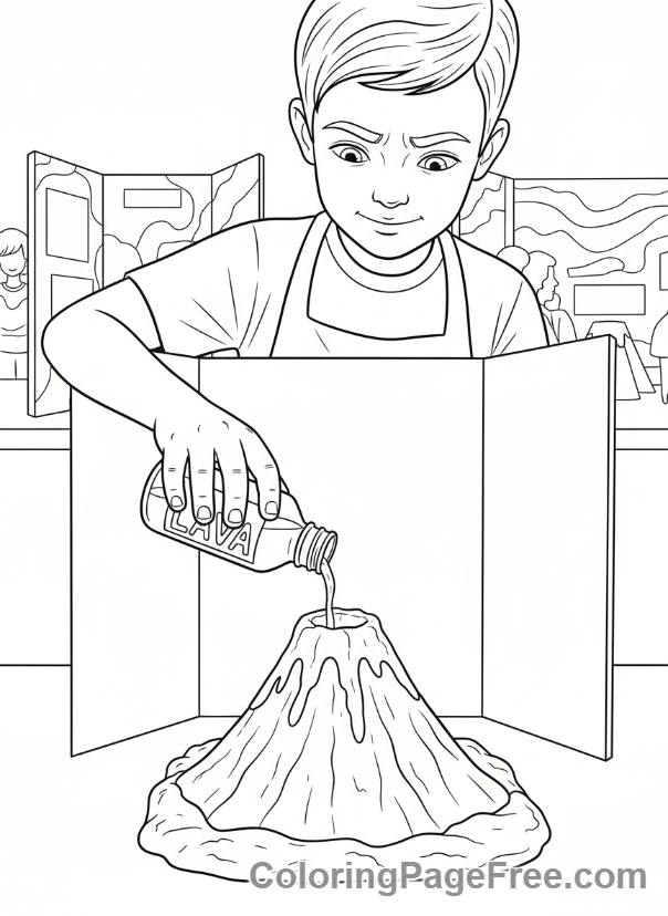 Middle School coloring page - Science Fair Project