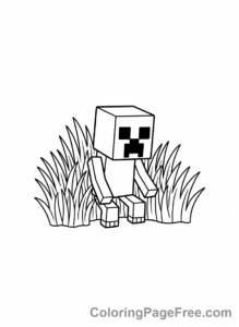 Minecraft coloring page - Creeper sneaking silently