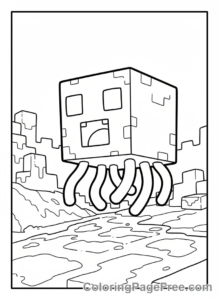 Minecraft coloring page - Ghast in Nether