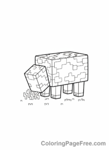 Minecraft coloring page - Sheep grazing grass