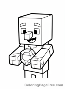 Minecraft coloring page - Villager trading emerald