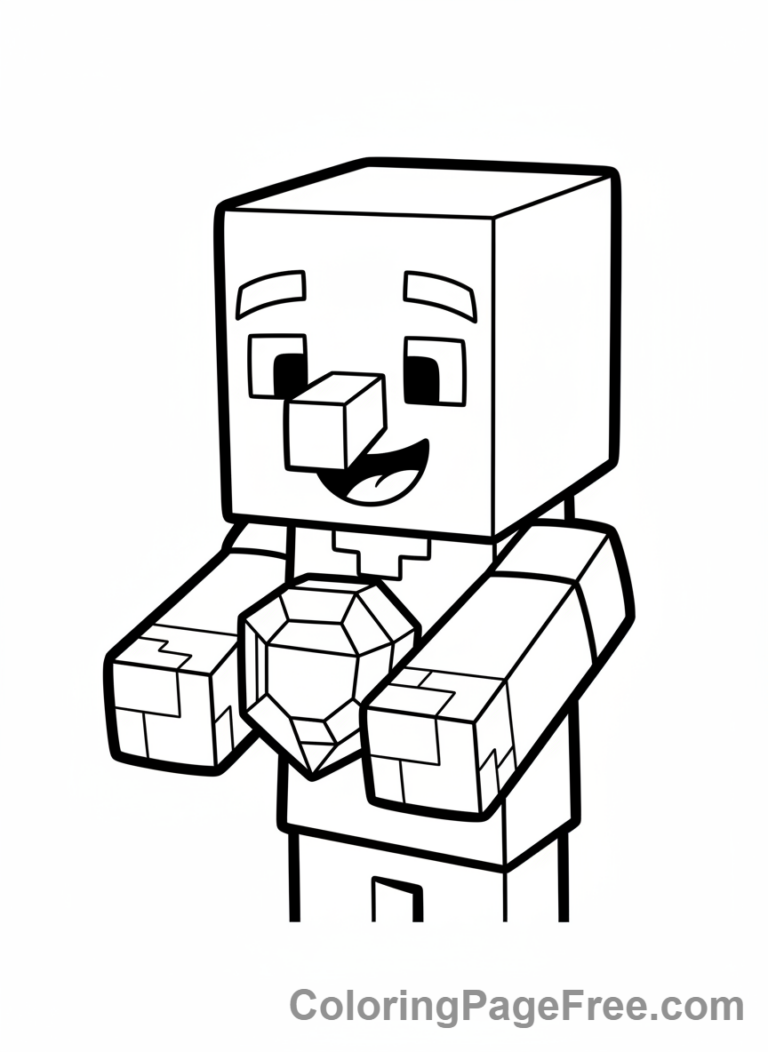 Minecraft coloring page - Villager trading emerald