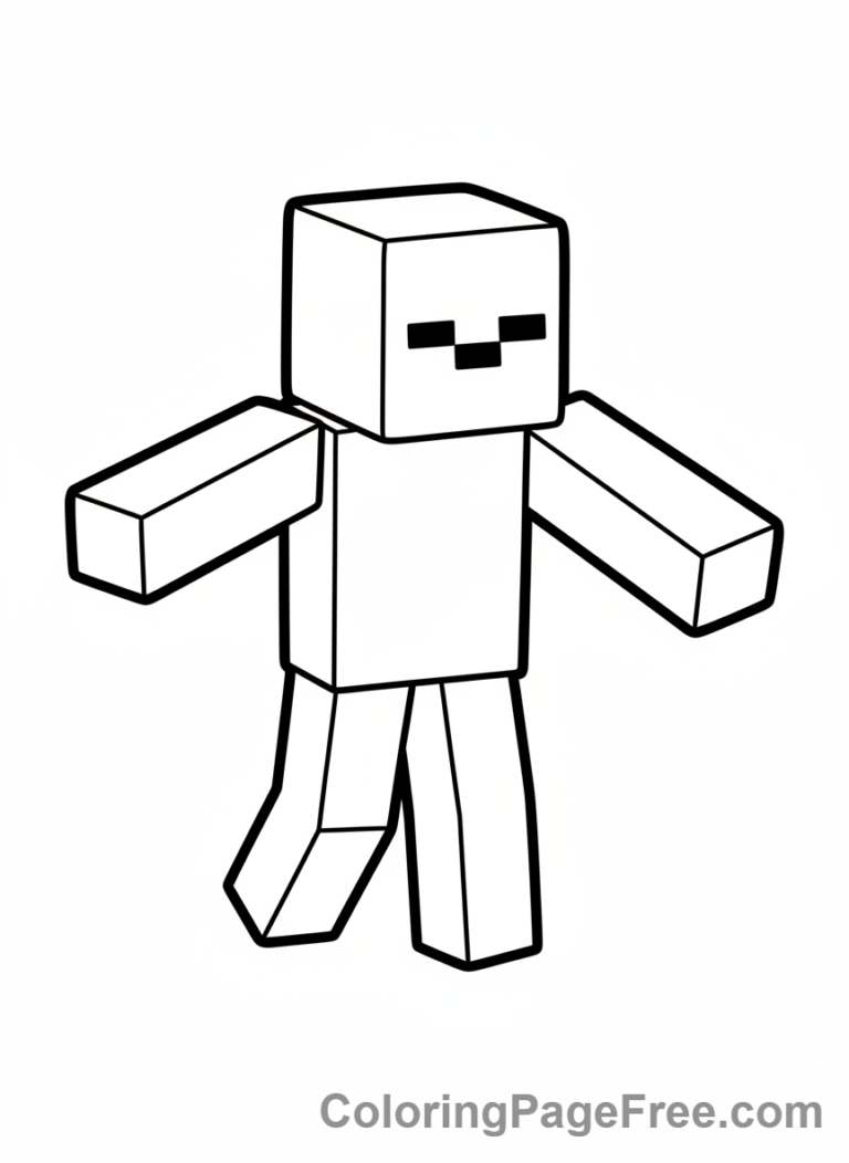Minecraft coloring page - Zombie walking forward