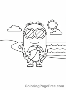 Minions coloring page - Minion Beach Vacation