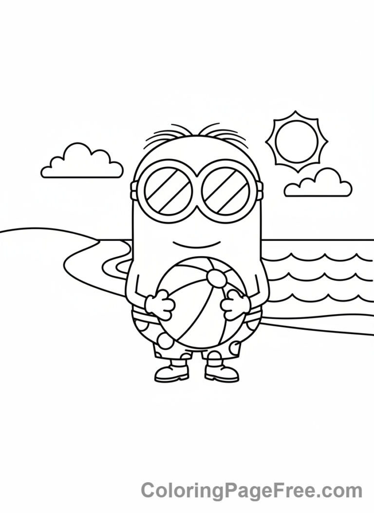 Minions coloring page - Minion Beach Vacation