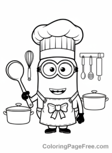 Minions coloring page - Minion Chef Hat