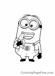 Minions coloring page - Minion Eating Banana