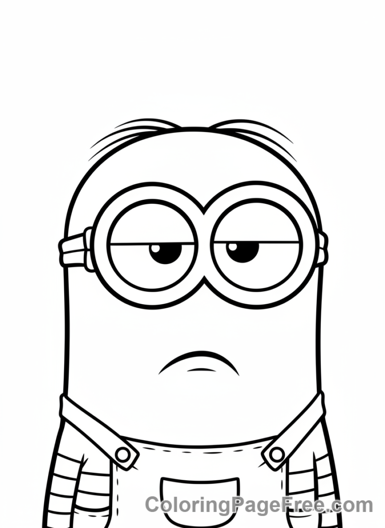 Minions coloring page - Minion Grumpy Face