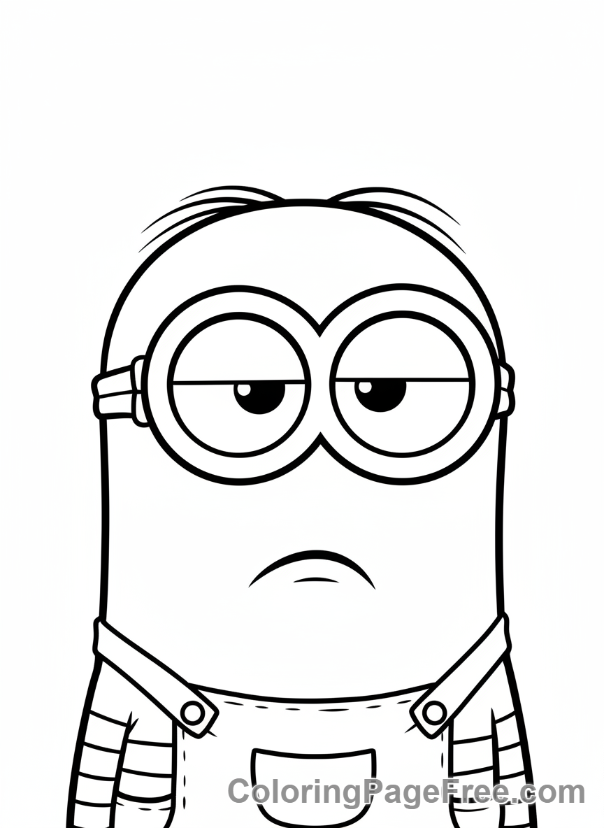 Minions coloring page - Minion Grumpy Face