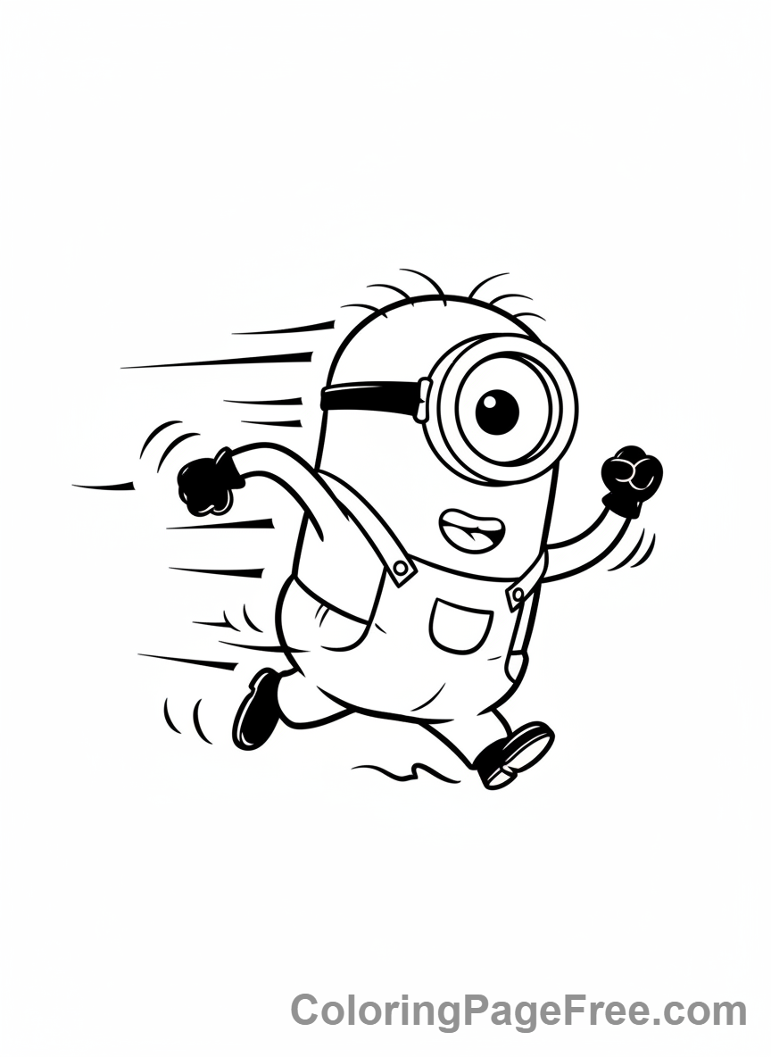 Minions coloring page - Minion Running Fast