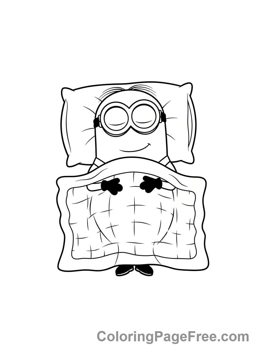 Minions coloring page - Minion Sleeping Soundly
