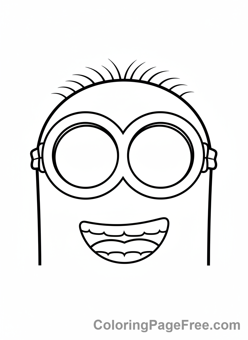 Minions coloring page - Minion Smiling Close-up